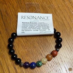 Black and Multicolor Beaded Bracelet